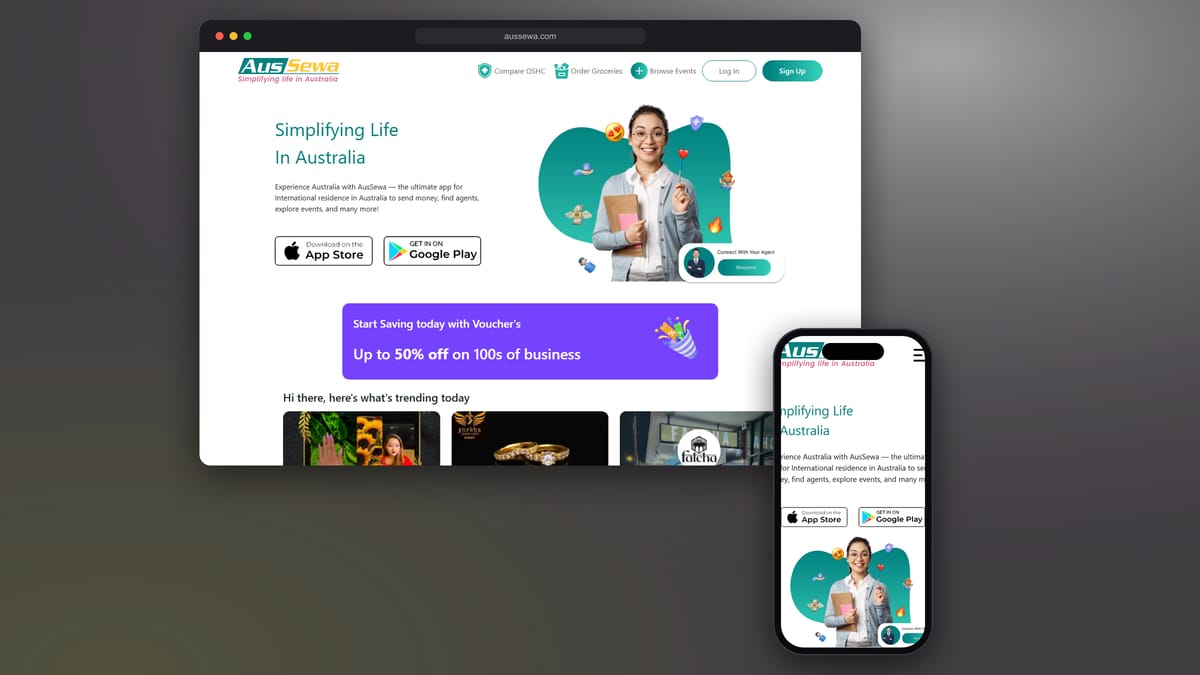 Aussewa website by Sozo Creations