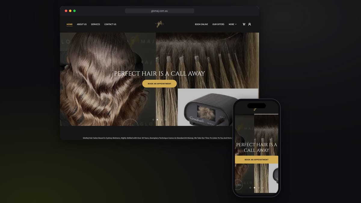 Glomaj Salon website by Sozo Creations